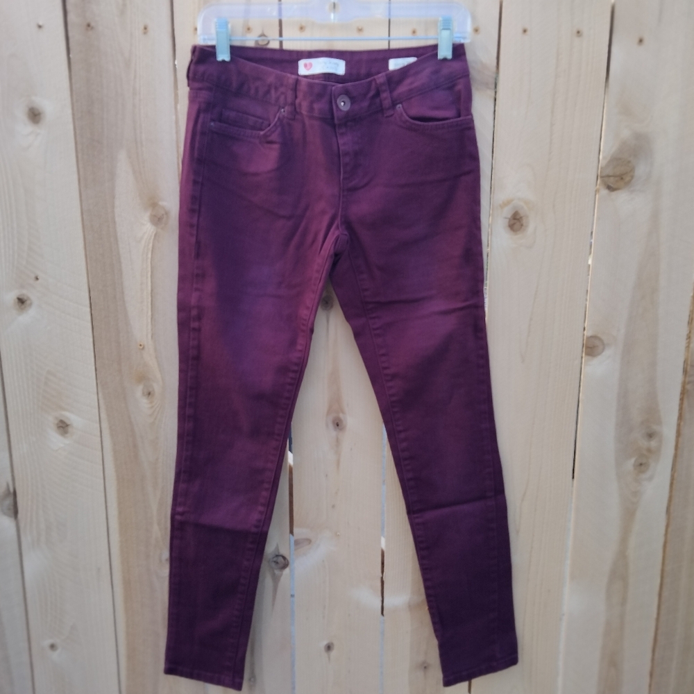 Koton Women's Party Skinny Jeans in Deep Burgundy Size W28